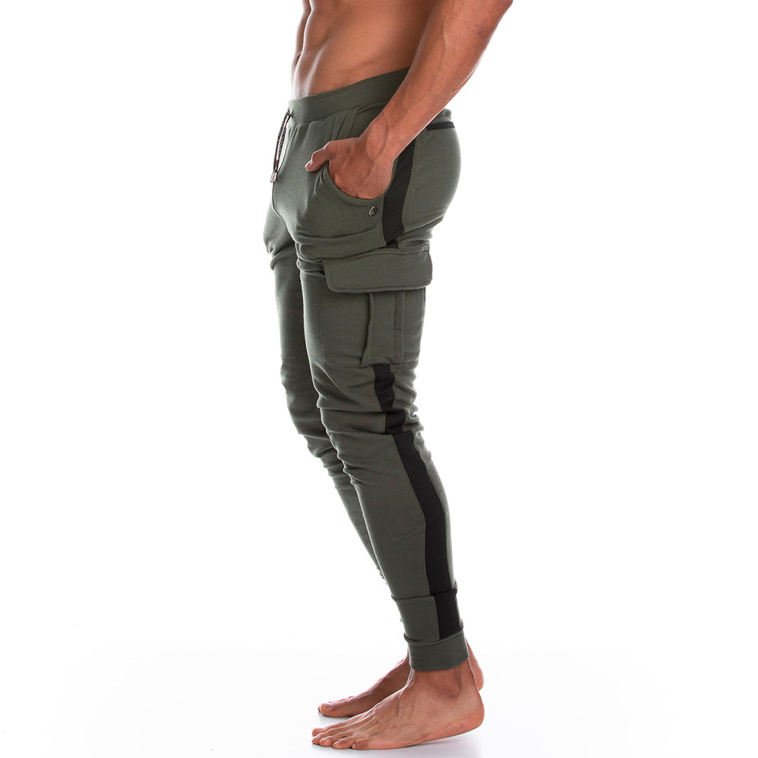 ATLETA GREEN SPORTPANTS - Men's military green sport trousers 