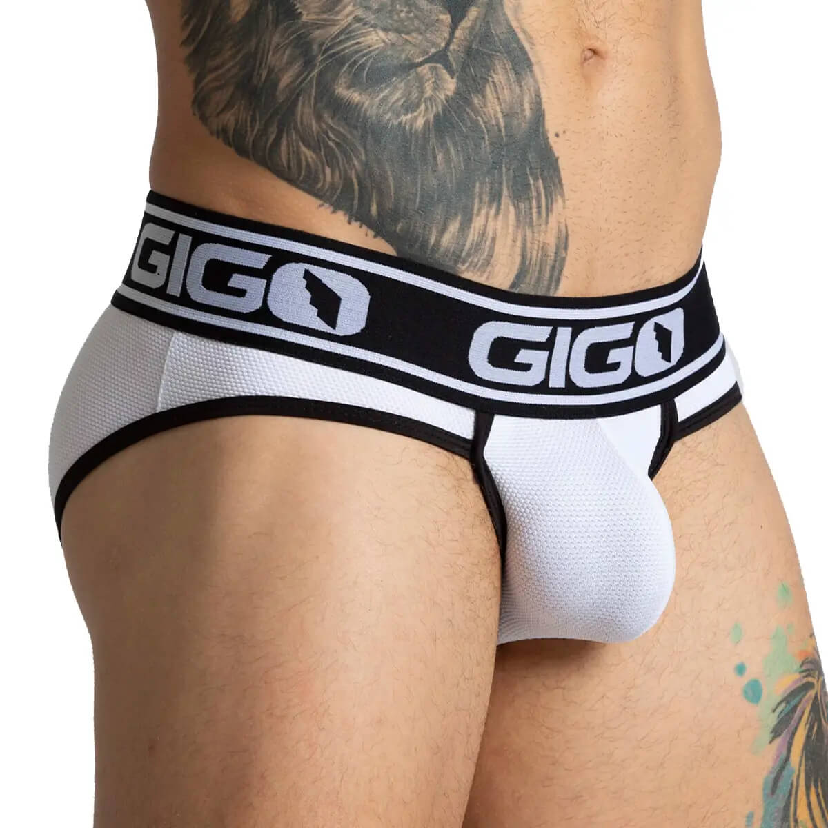 AUDACY WHITE BRIEF - Men's white underwear with cup that allows for enhancement