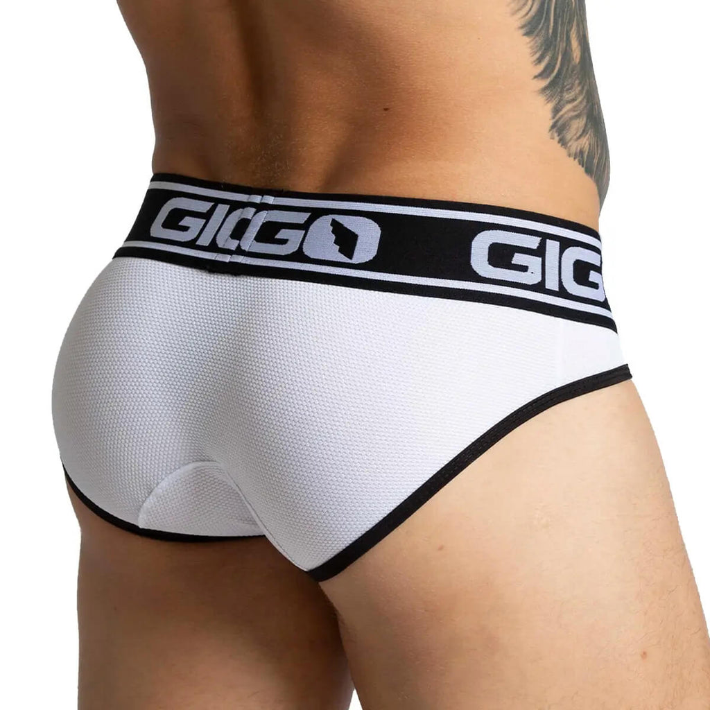 AUDACY WHITE BRIEF - Men's white underwear with cup that allows for enhancement