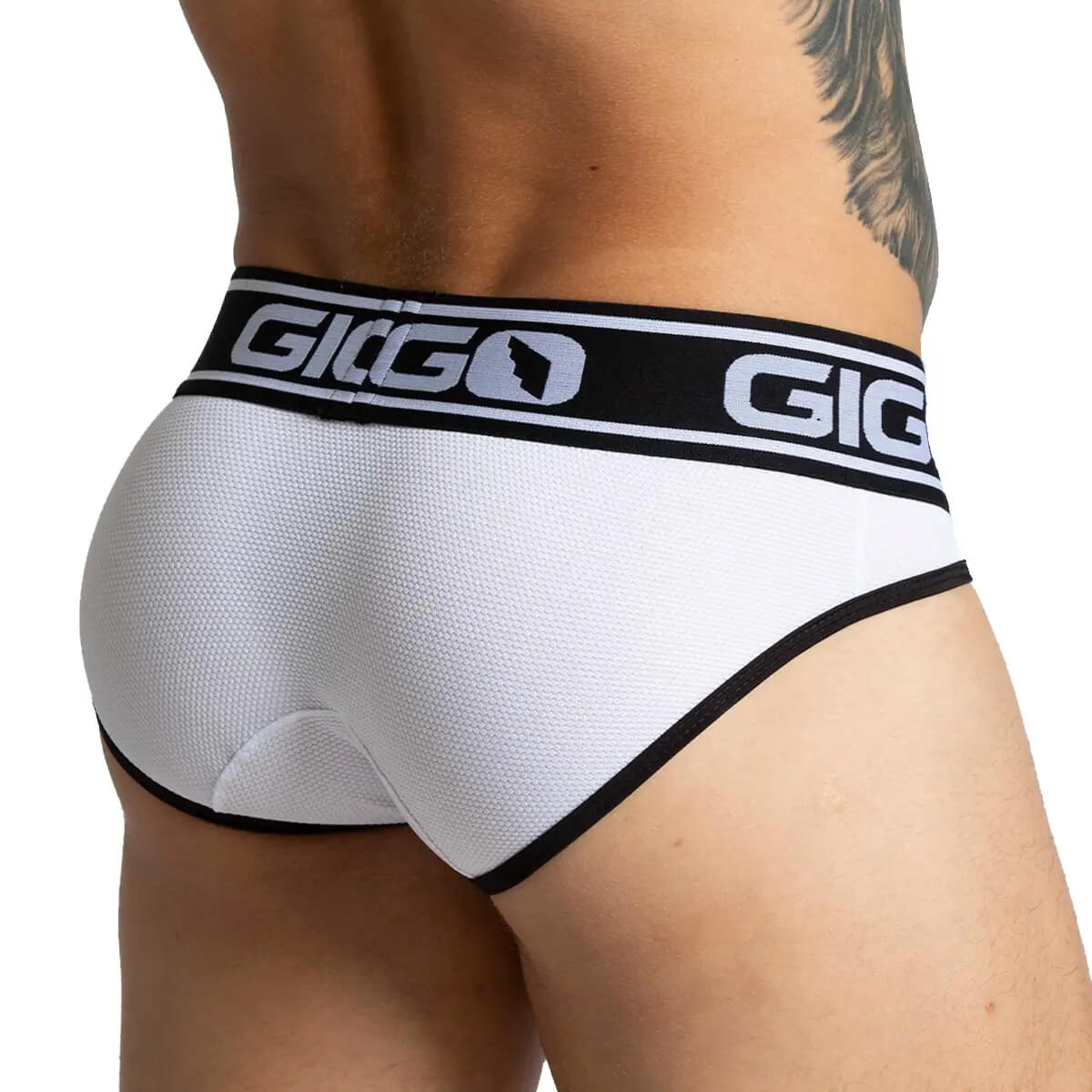AUDACY WHITE BRIEF - Men's white underwear with cup that allows for enhancement