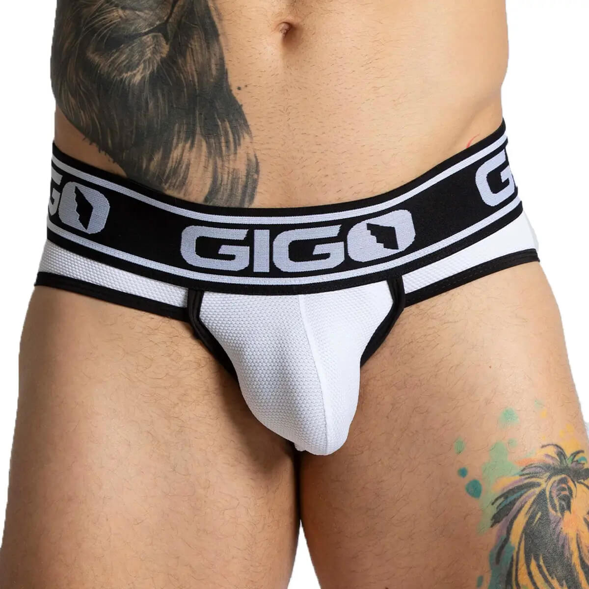 AUDACY WHITE BRIEF - Men's white underwear with cup that allows for enhancement