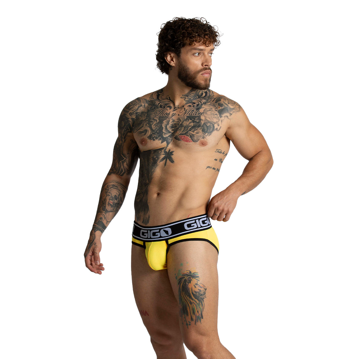 AUDACY YELLOW BRIEF - Men's yellow underwear with cup that allows for enhancement