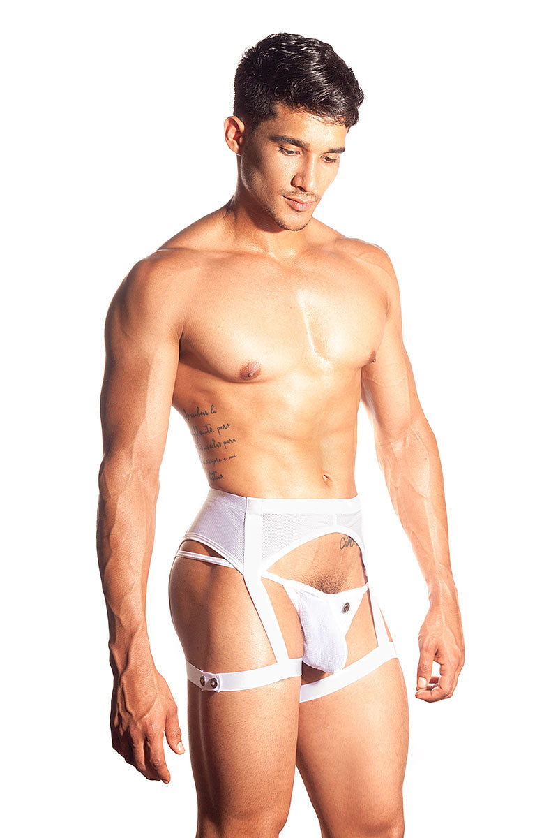 Gigo CANDLE WHITE Garter Mesh Jock Strap Underwear L40225 Size M - DealByEthan.gay loves Gigo Underwear