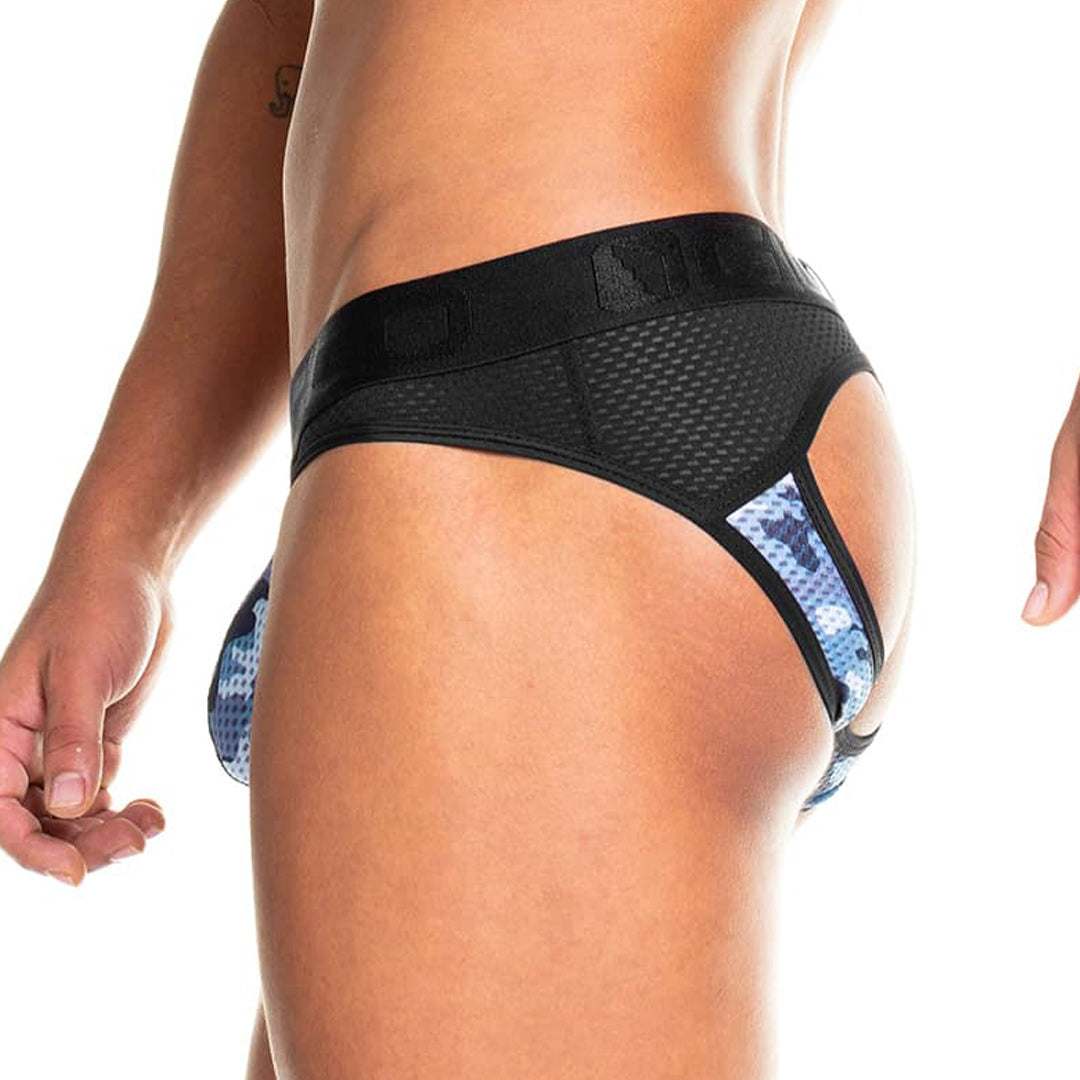 CAMO BLACK BRIEF JOCKSTRAP - Men's camouflage jockstrap