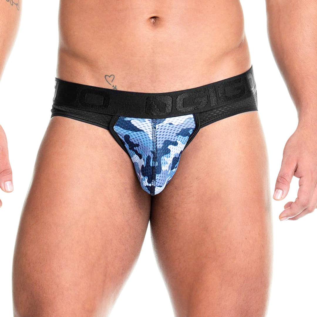 CAMO BLACK BRIEF JOCKSTRAP - Men's camouflage jockstrap