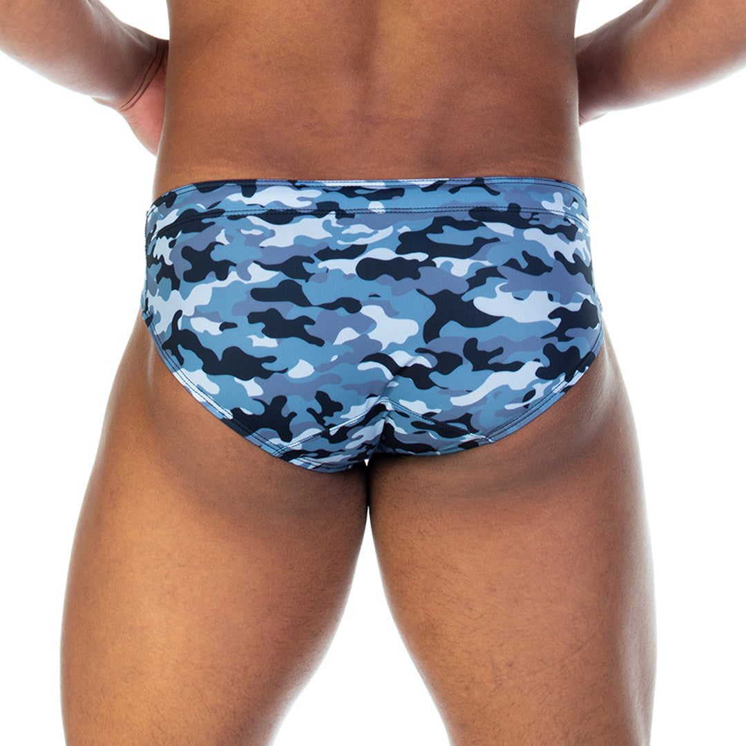 CAMO BLACK SWIM BRIEF - Orange swimsuit for men