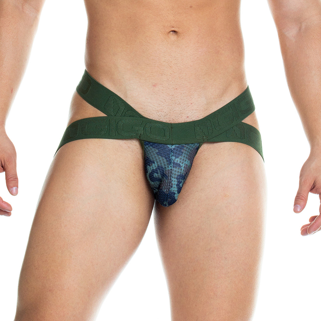 CAMO GREEN JOCKSTRAP - Men's camouflage jockstrap