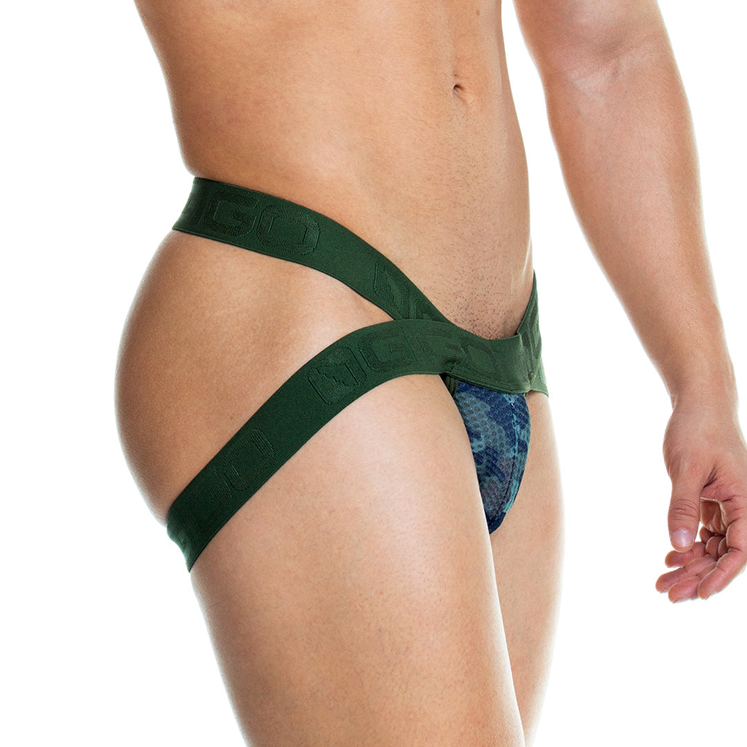 CAMO GREEN JOCKSTRAP - Men's camouflage jockstrap