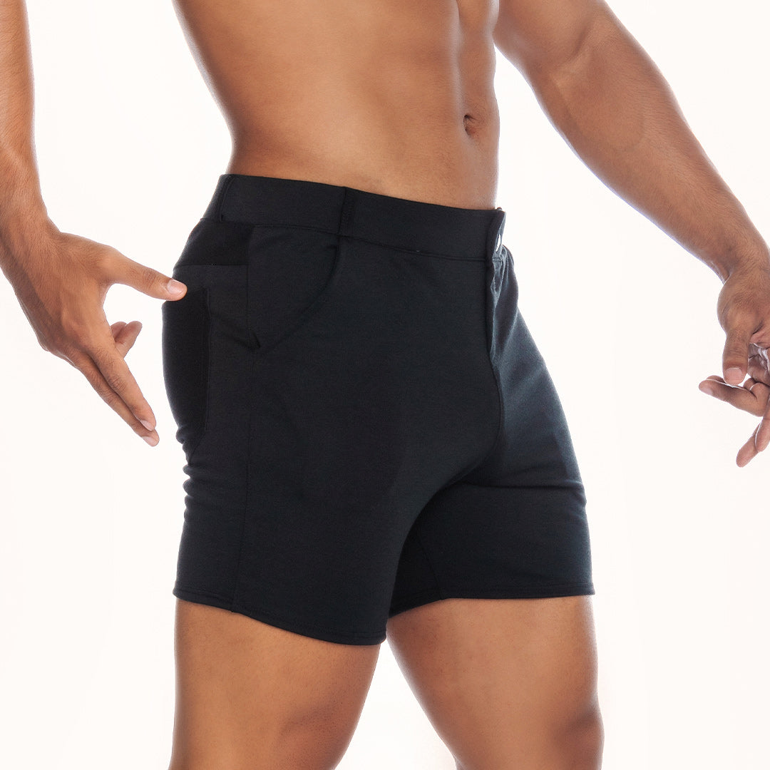 CARGO BLACK SHORT - Men's black shorts