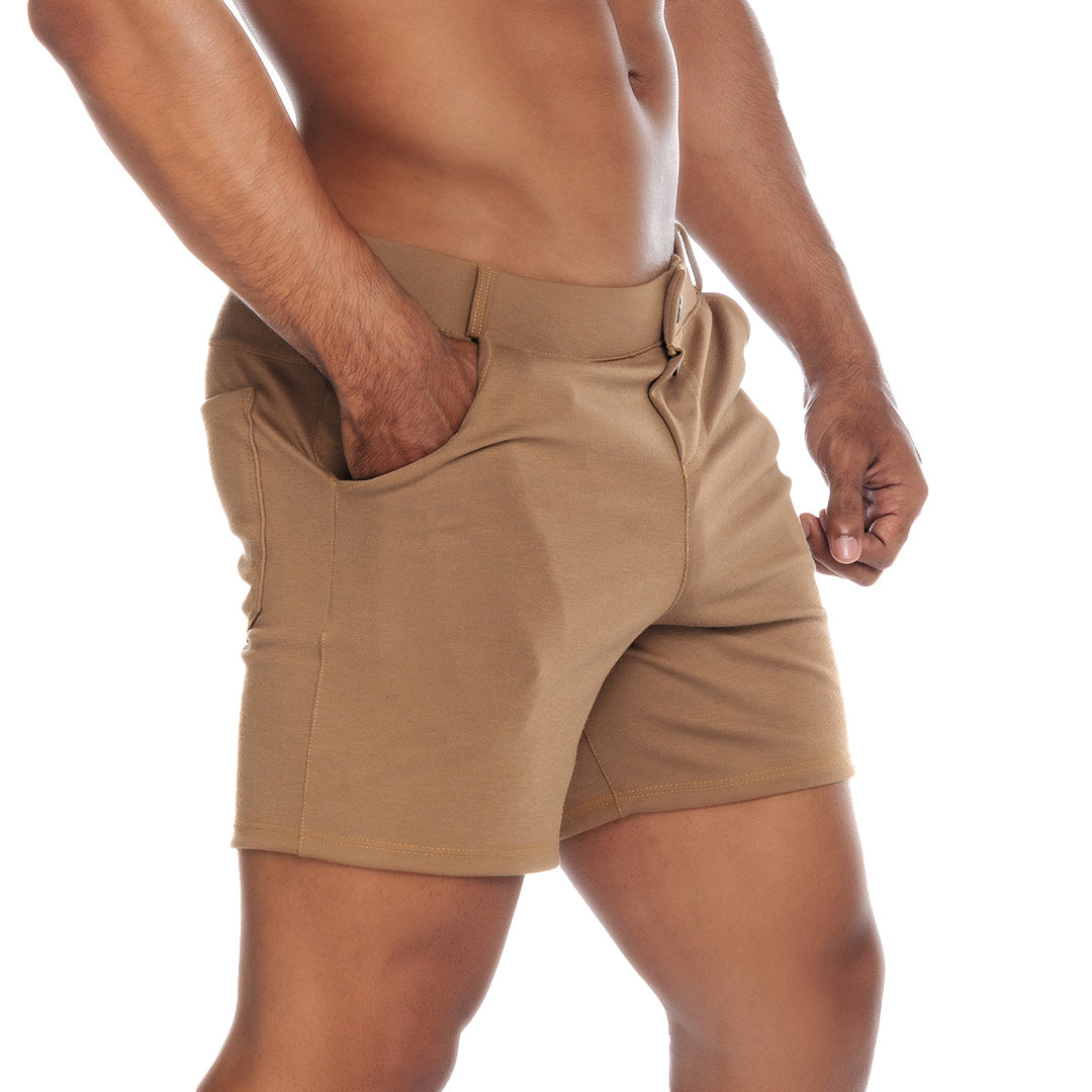 CARGO CAQUI SHORT - Brown shorts for men