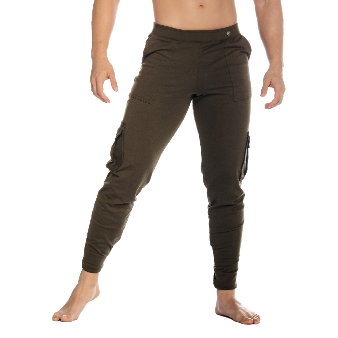 CARGO GREEN SPORTPANTS - Men's military green cargo pants