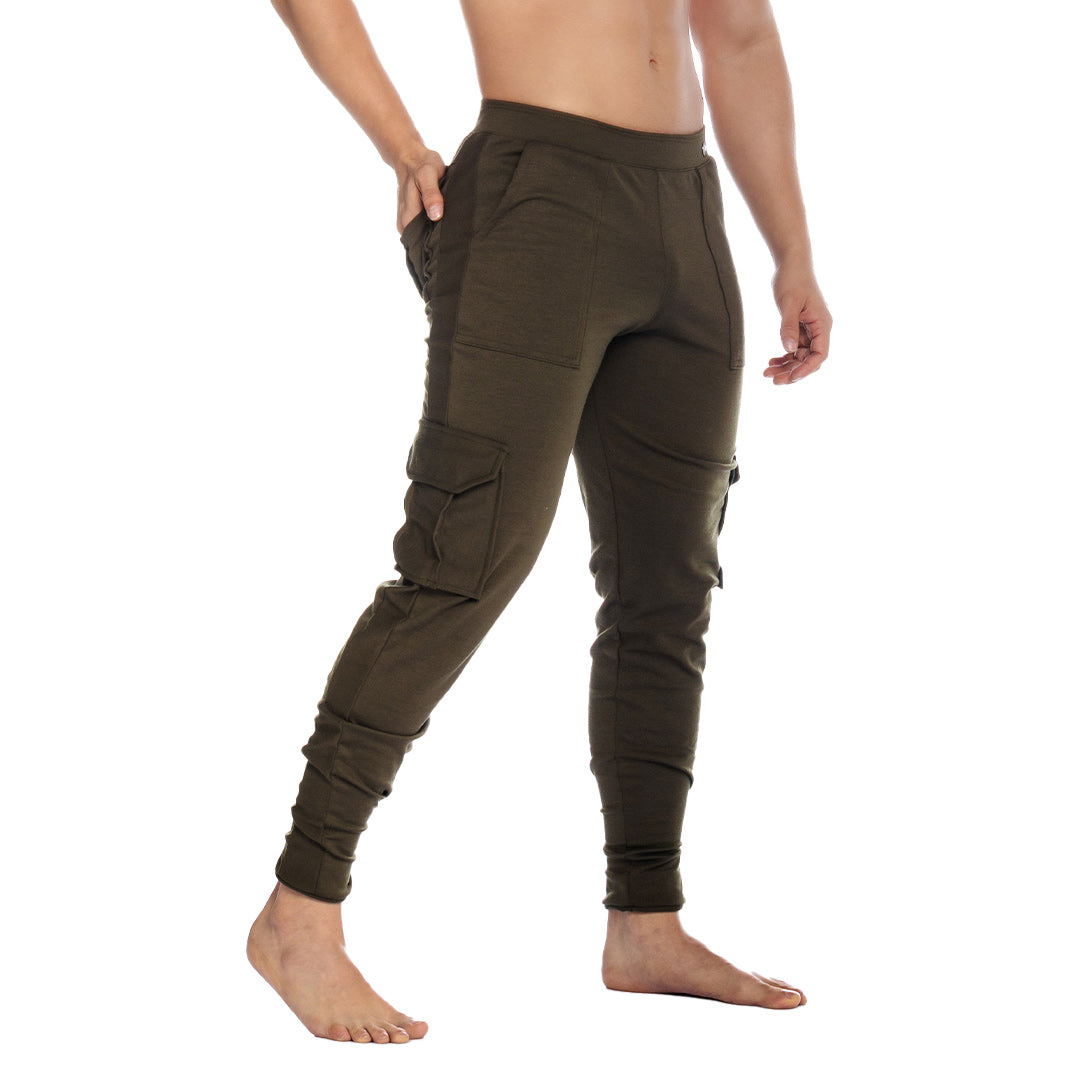 CARGO GREEN SPORTPANTS - Men's military green cargo pants