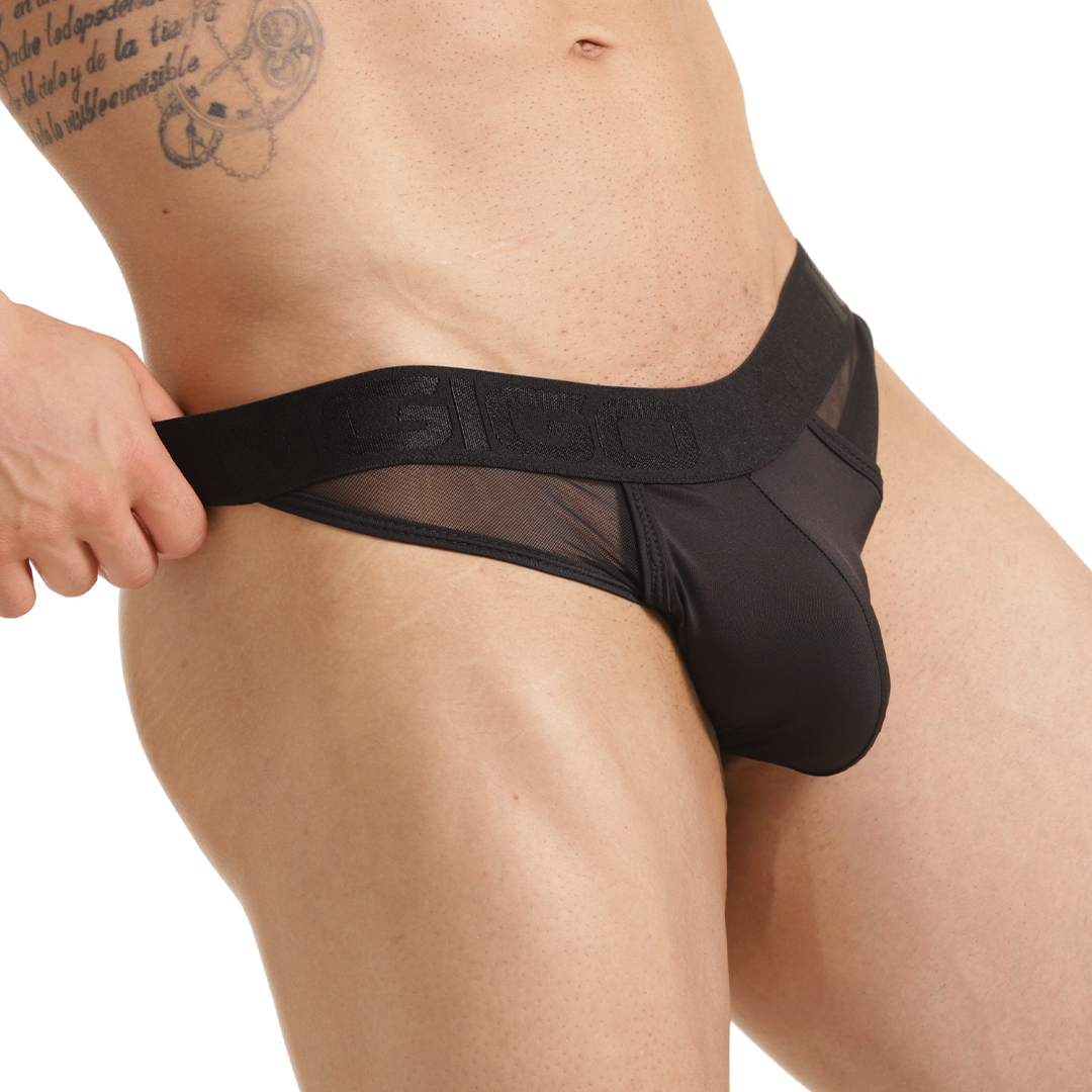 CLANDESTINE BRIEF GSTRING - Sexy black net thong for men