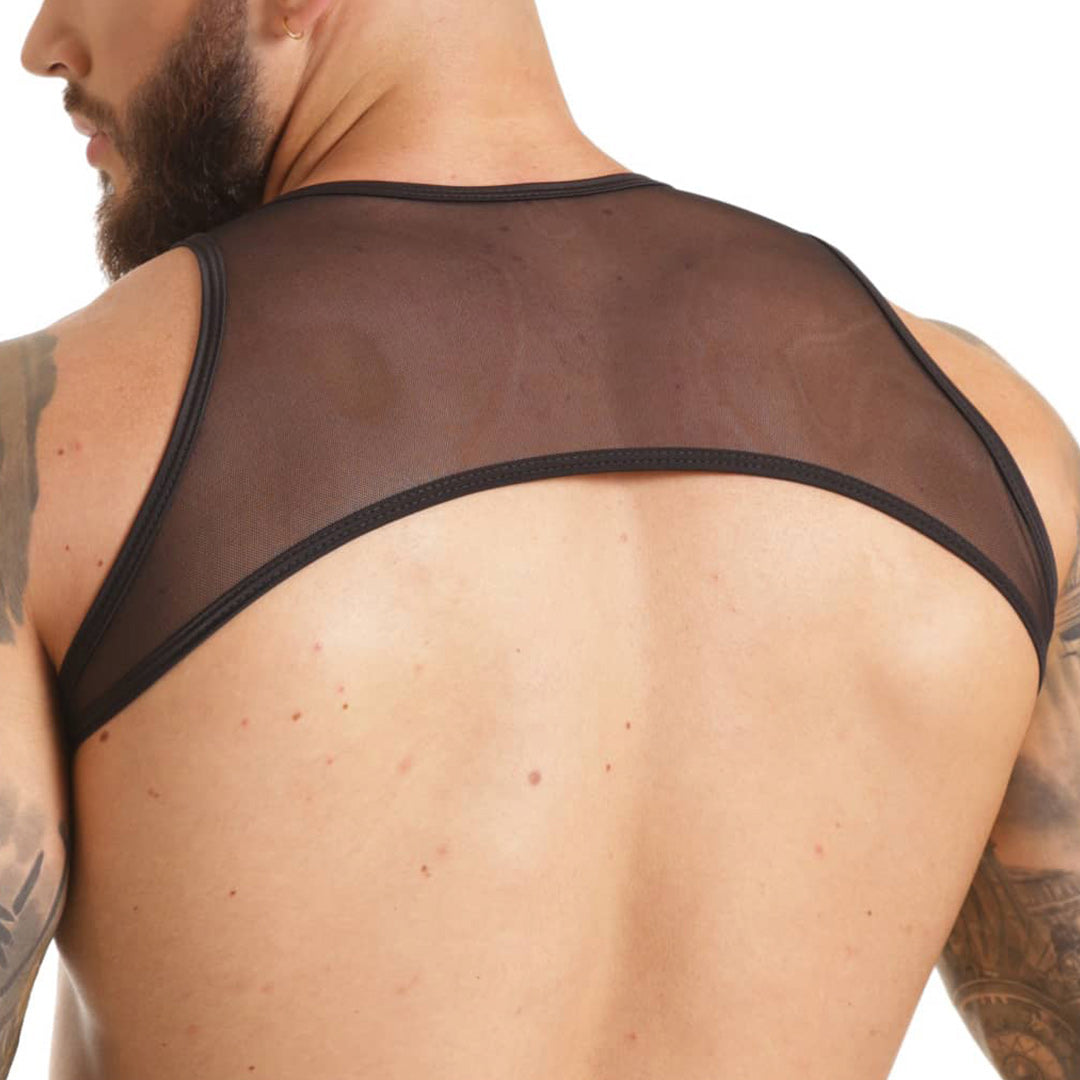 CLANDESTINE HARNESS - Sexy harness in black mesh for men
