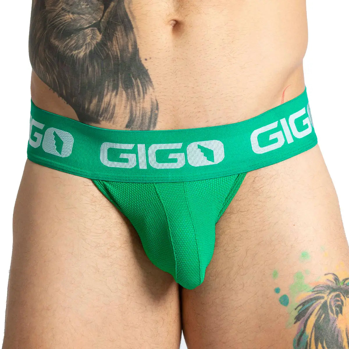 COLORS GREEN BRIEF - Men's green underwear with cup that allows for enhancement