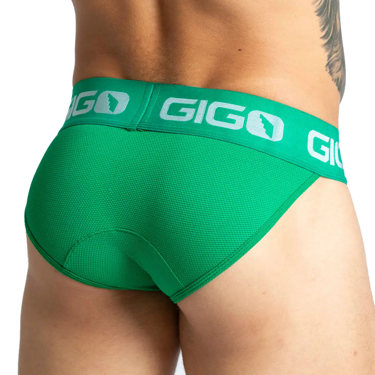 COLORS GREEN BRIEF - Men's green underwear with cup that allows for enhancement