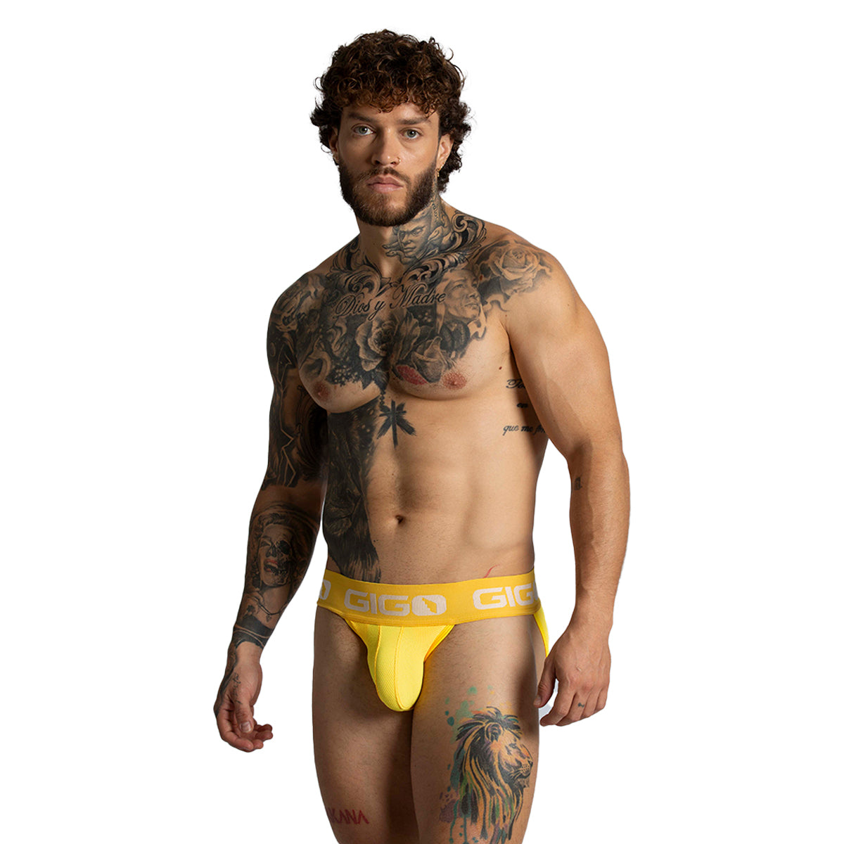 COLORS YELLOW BRIEF - Men's yellow underwear with cup that allows for enhancement