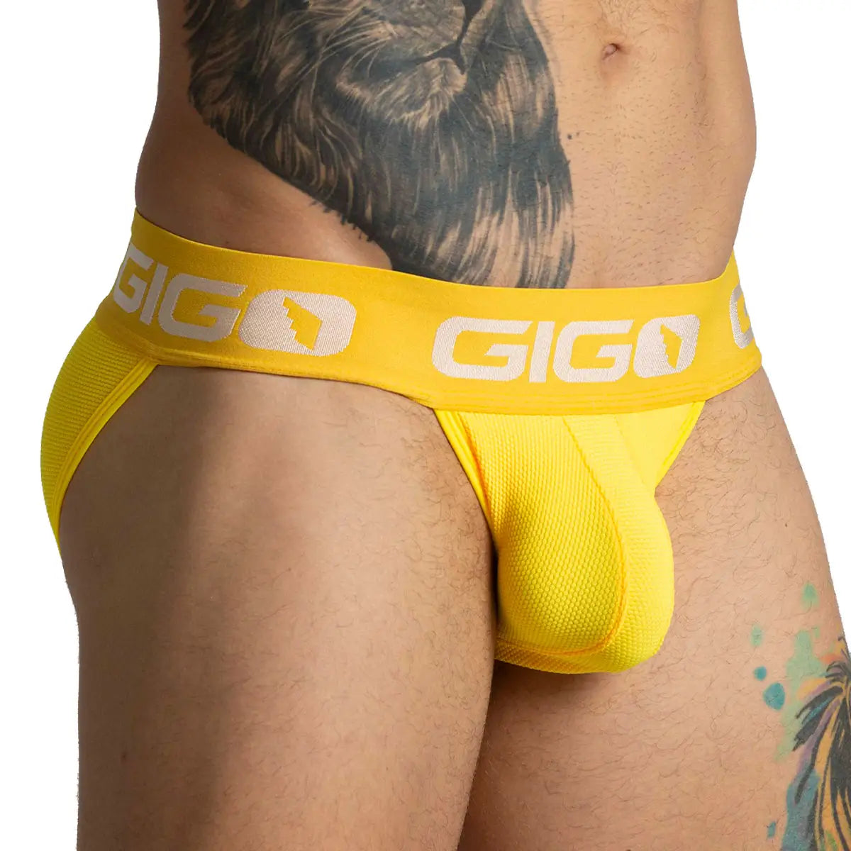 COLORS YELLOW BRIEF - Men's yellow underwear with cup that allows for enhancement