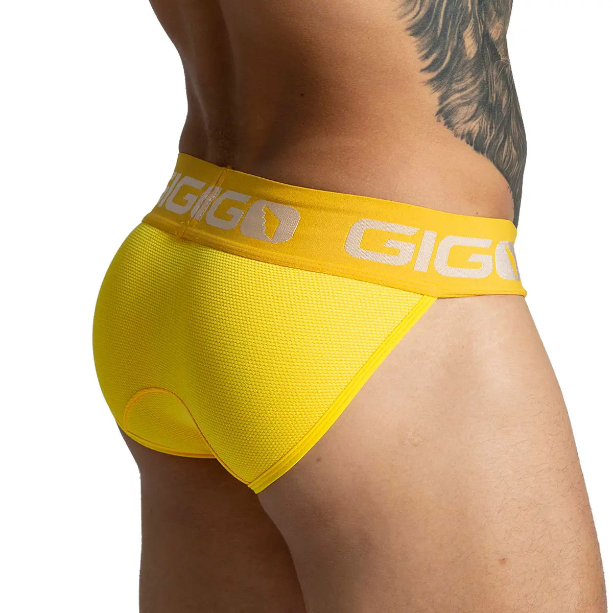 COLORS YELLOW BRIEF - Men's yellow underwear with cup that allows for enhancement