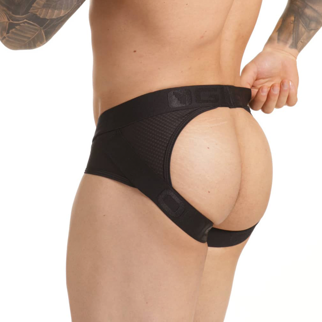 COMBAT GRAY BRIEF JOCKSTRAP - Camouflage print men's underwear, sexy jockstrap for men