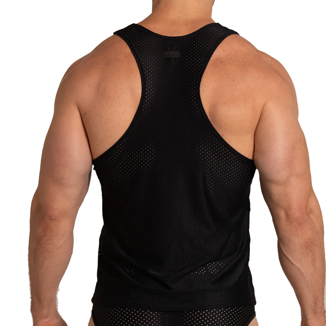 ENERGETIC BLACK TANK - Sexy men's black t-shirt, sleeveless shirt