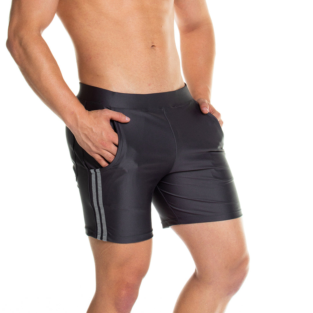 ENERGETIC GRAY SHORT - Men's gray sport shorts