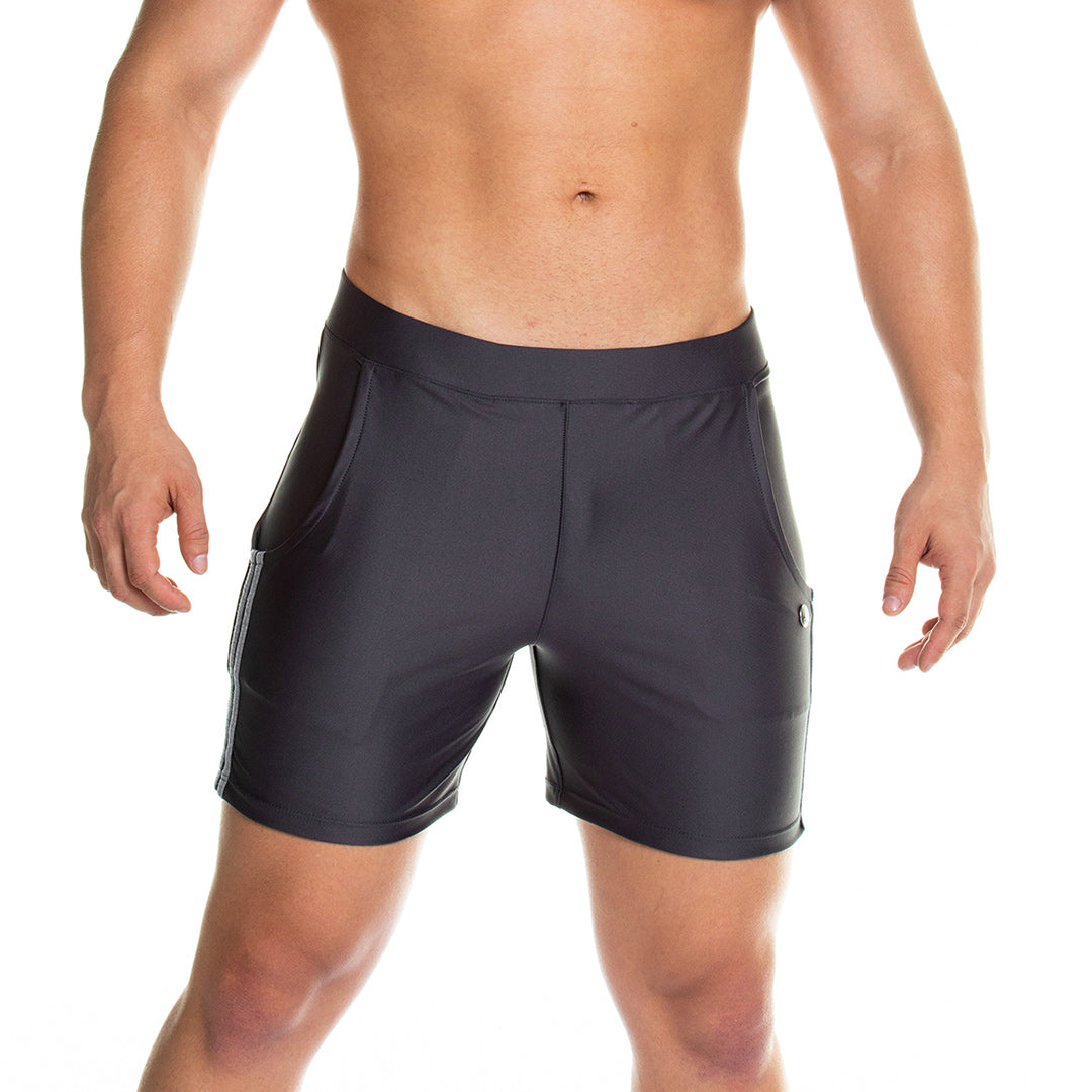 ENERGETIC GRAY SHORT - Men's gray sport shorts
