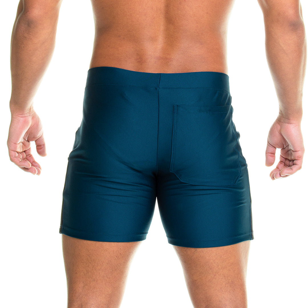 ENERGETIC GREEN SHORT - Olive green sport shorts for men