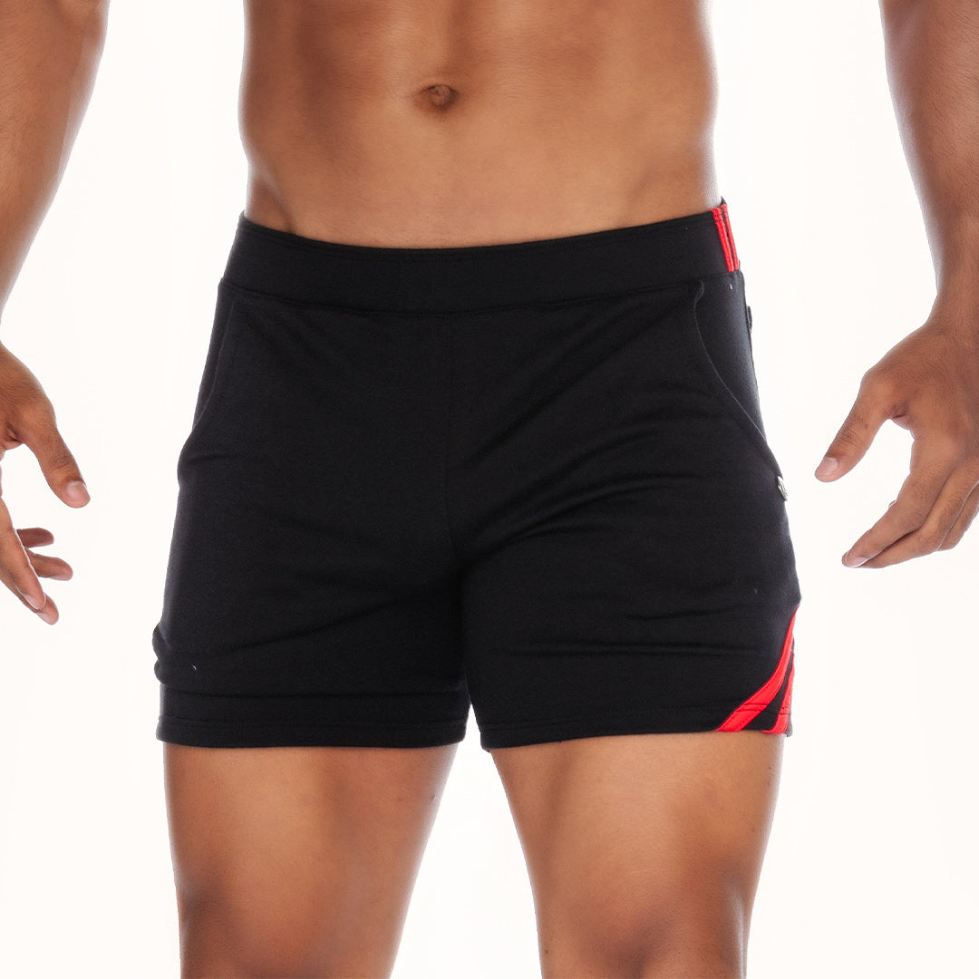 ENERGY BLACK SHORT - Men's black sport shorts