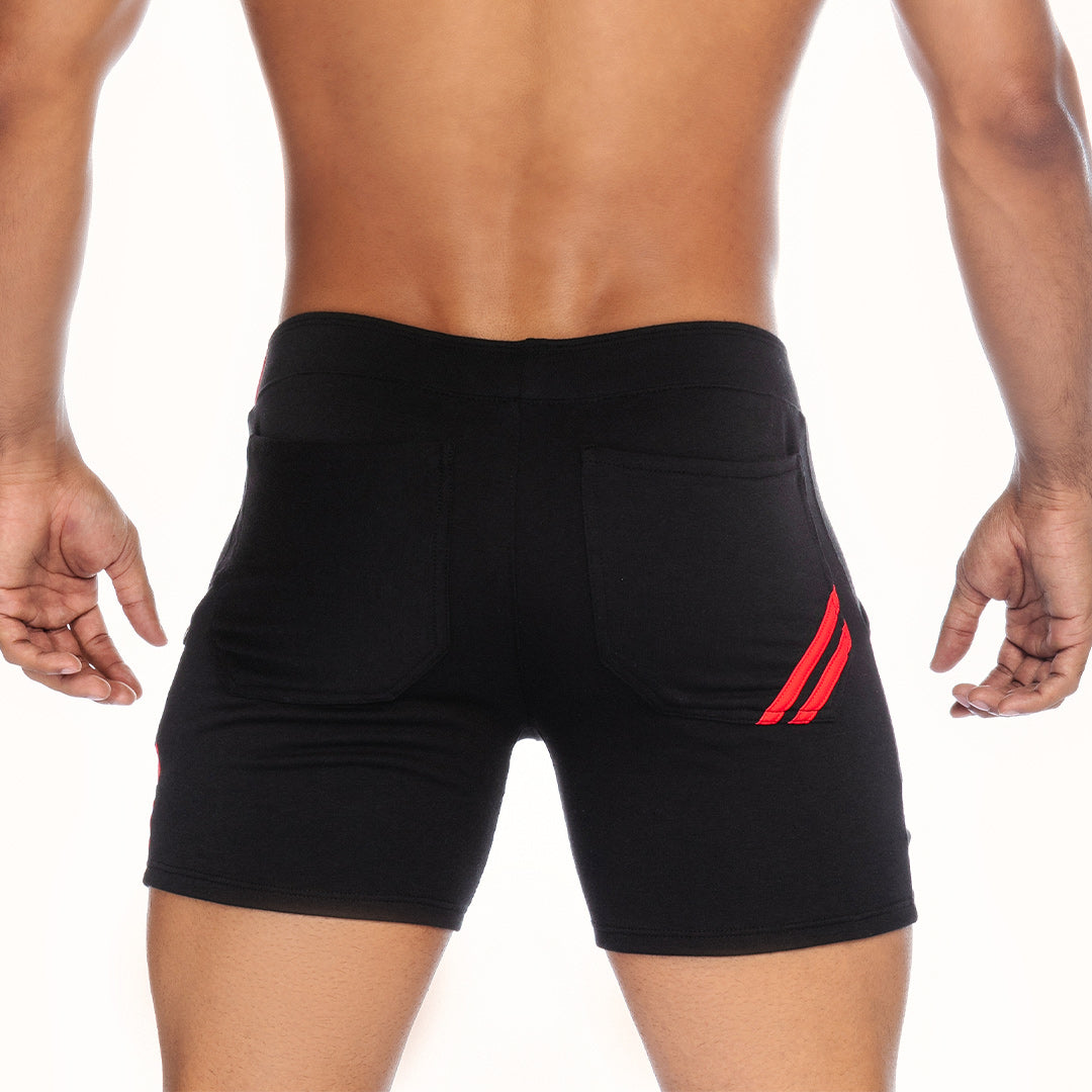 ENERGY BLACK SHORT - Men's black sport shorts