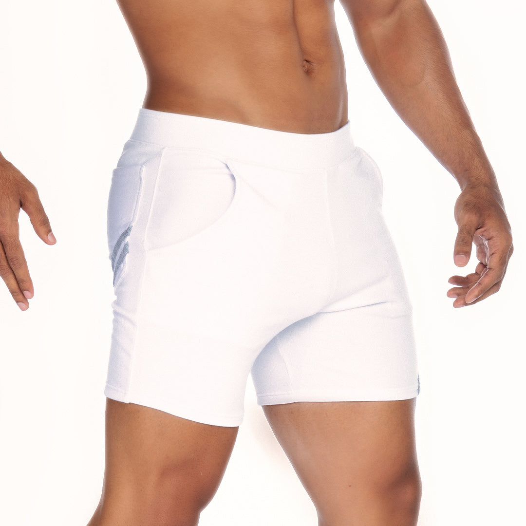 ENERGY WHITE SHORT - Men's white sport shorts