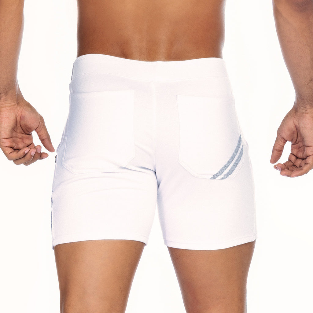 ENERGY WHITE SHORT - Men's white sport shorts