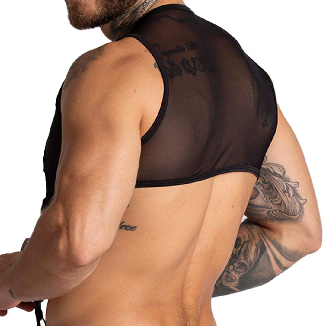 F FETISH BLACK HARNESS - Sexy black leather type harness for men
