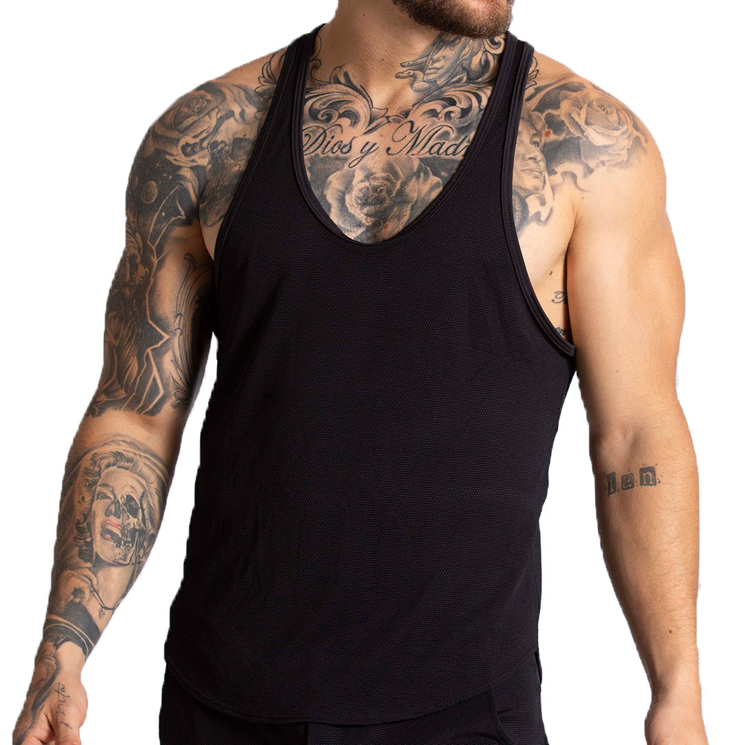 F FETISH BLACK TANK - Sexy men's black t-shirt, sleeveless shirt
