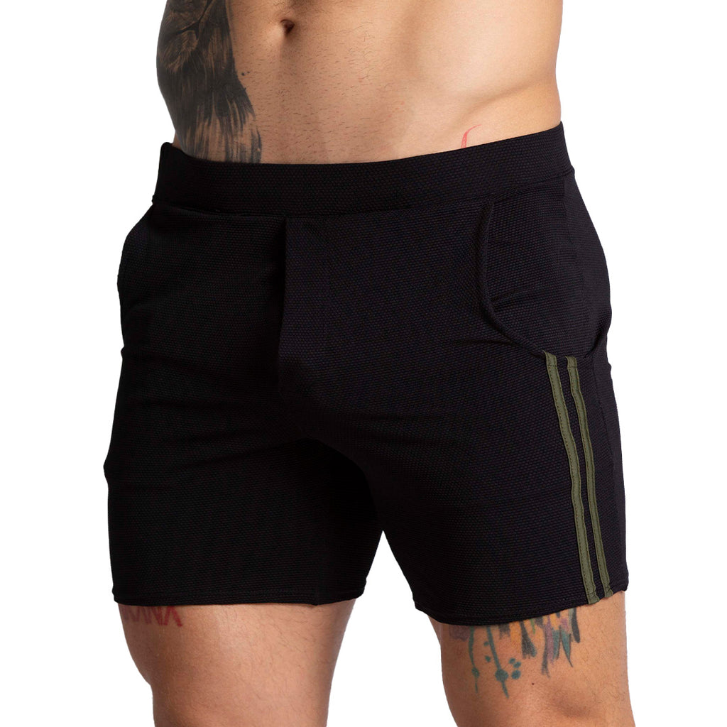 F FETISH GREEN SHORT - Men's black shorts