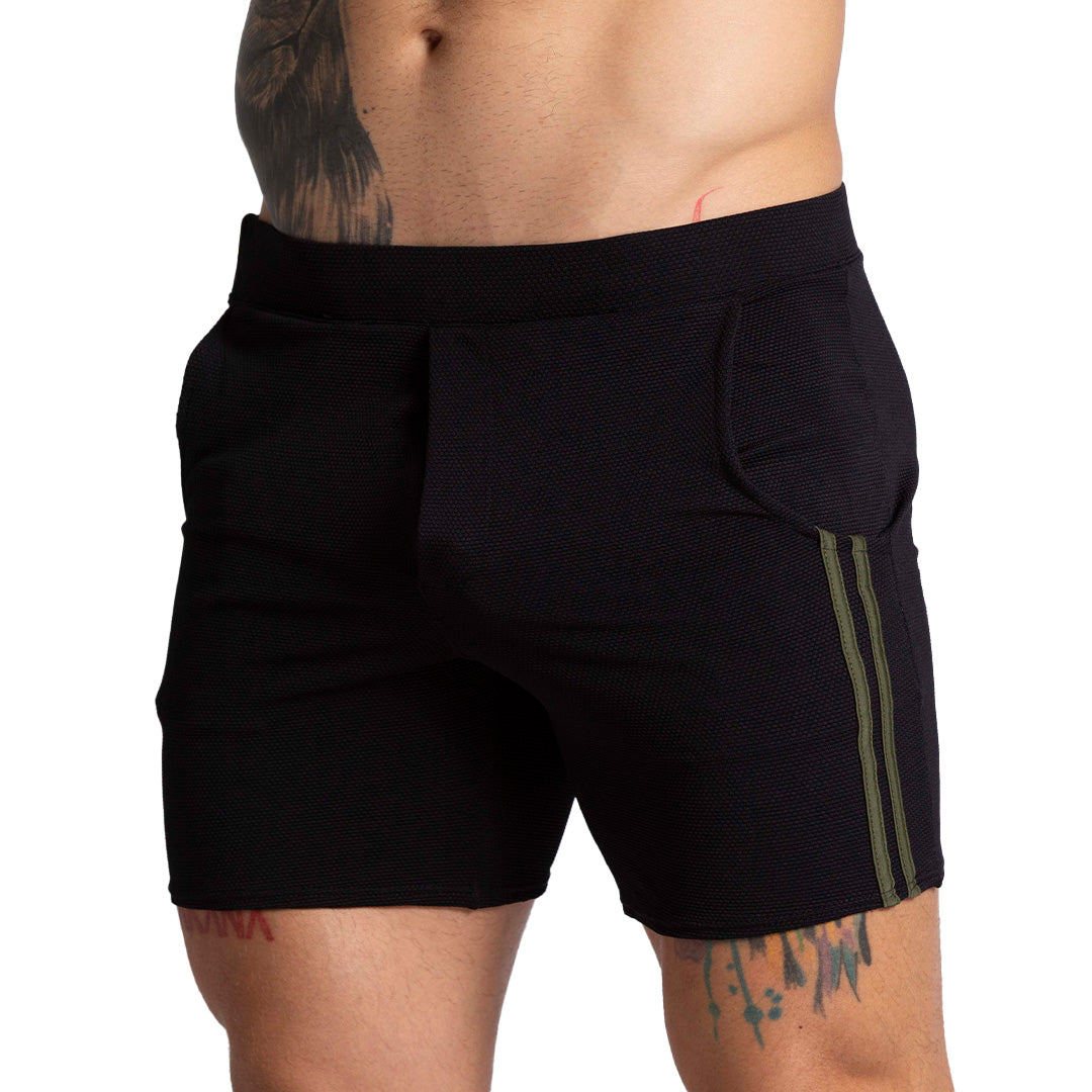 F FETISH GREEN SHORT - Men's black shorts