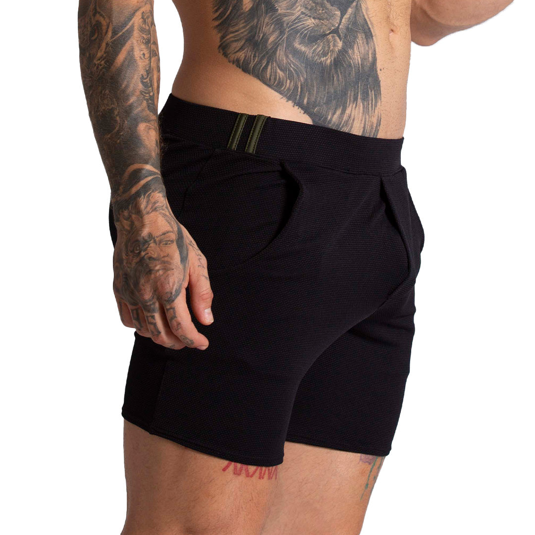 F FETISH GREEN SHORT - Men's black shorts