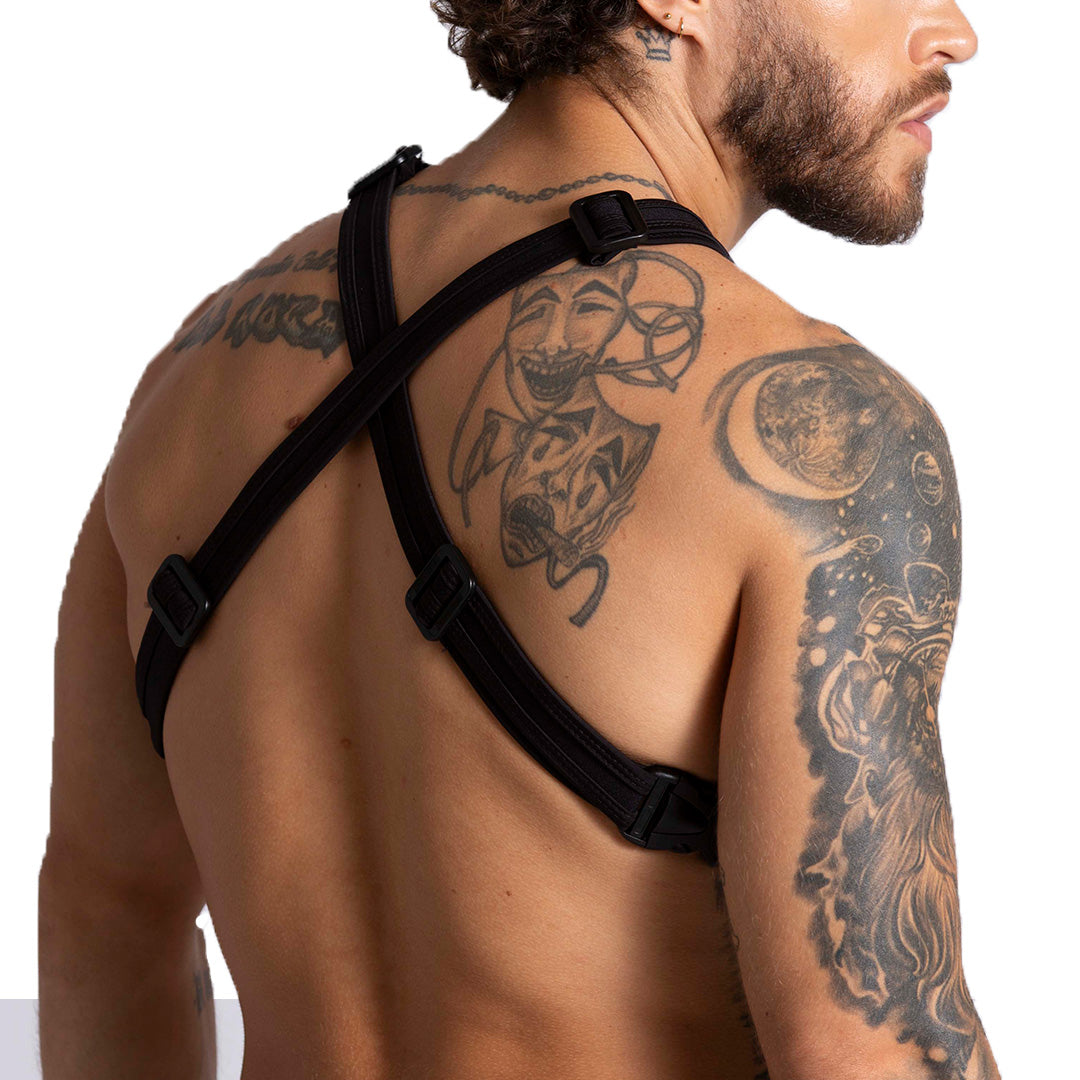 F FETISH HARNESS - Sexy black leather type harness for men