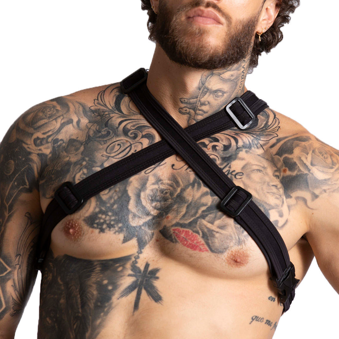 F FETISH HARNESS - Sexy black leather type harness for men