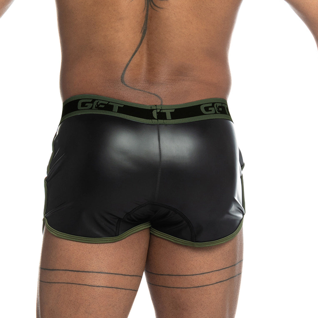 FETICHE GREEN SHORT - Sexy Black leather shorts for men