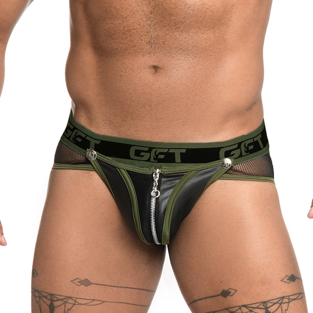 Gigo Fetiche Green Zipper Brief Jockstrap - DealByEthan.gay loves Gigo Underwear