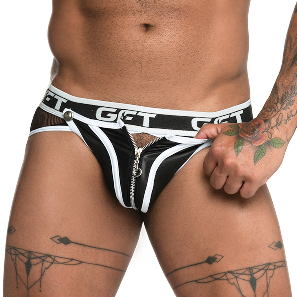 Gigo Fetiche White Zipper Brief Jockstrap - DealByEthan.gay loves Gigo Underwear