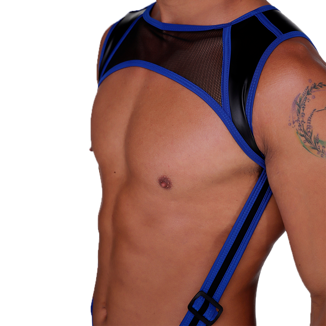 FETISH BLUE HARNESS - Sexy black harness for men
