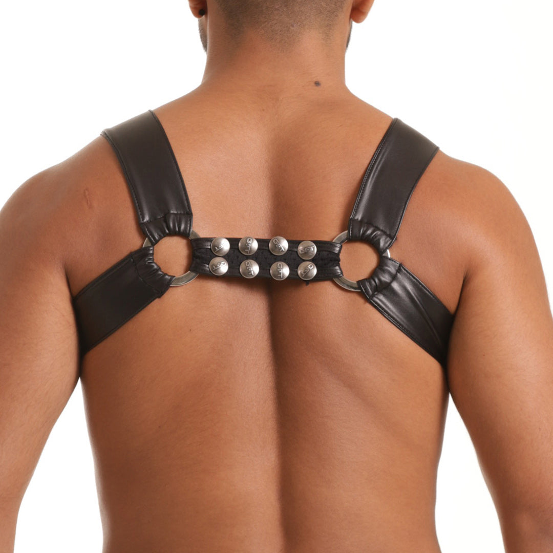 FETISH LEATHER HARNESS - Sexy black leather type harness for men