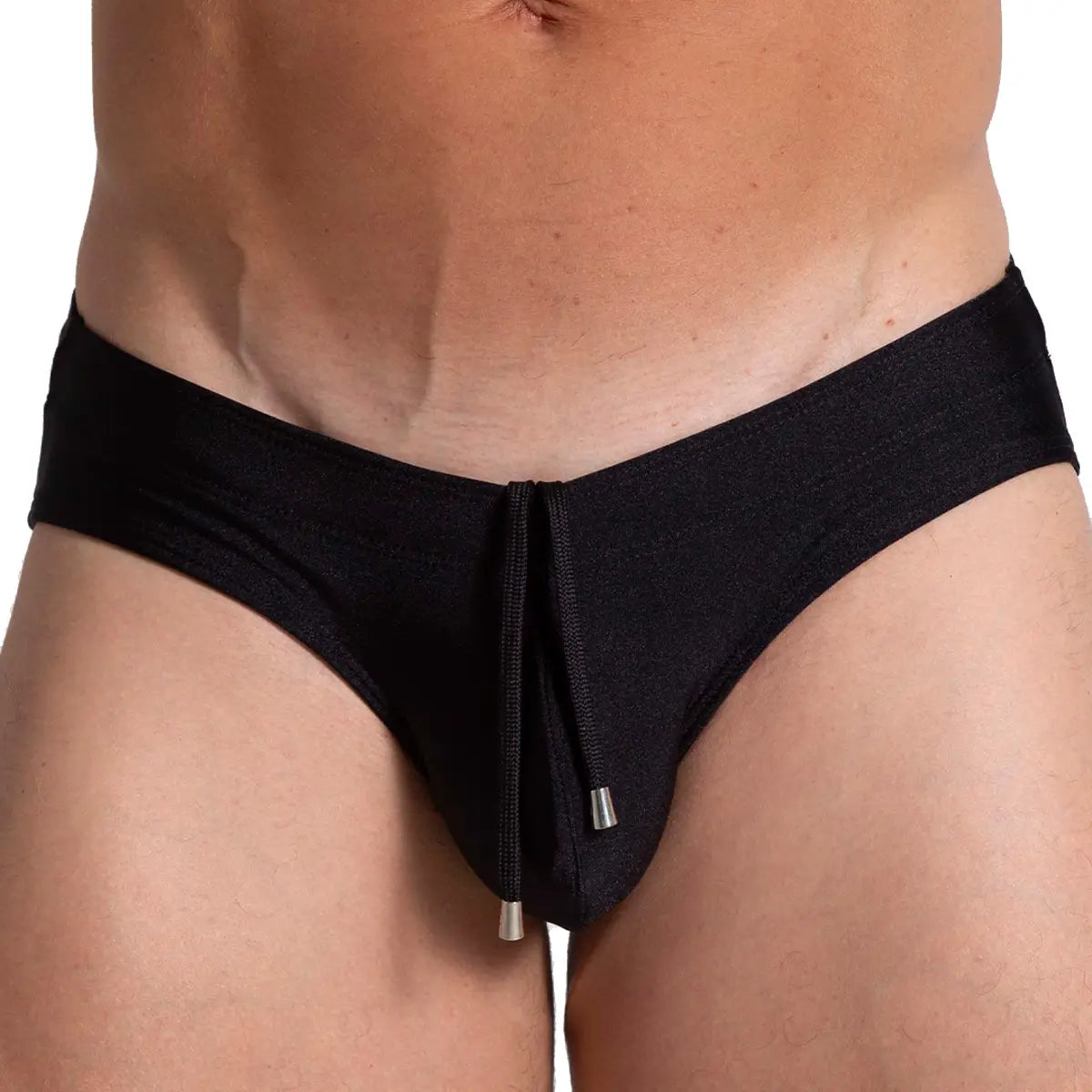 FLASHING BLACK SWIM BRIEF - Black swimsuit for men