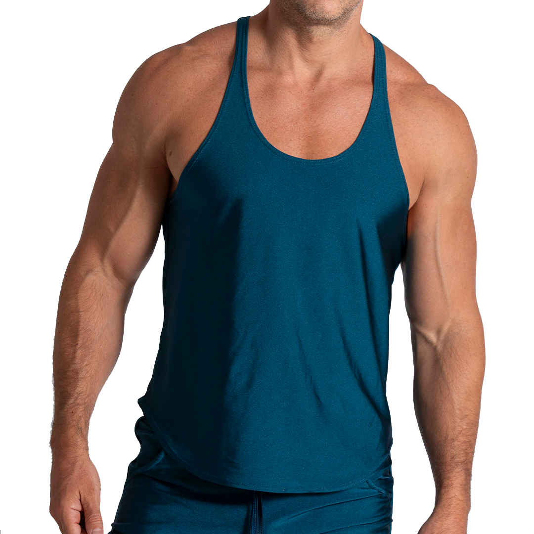 FLASHING GREEN TANK - Sexy olive green t-shirt for men, sleeveless t-shirt