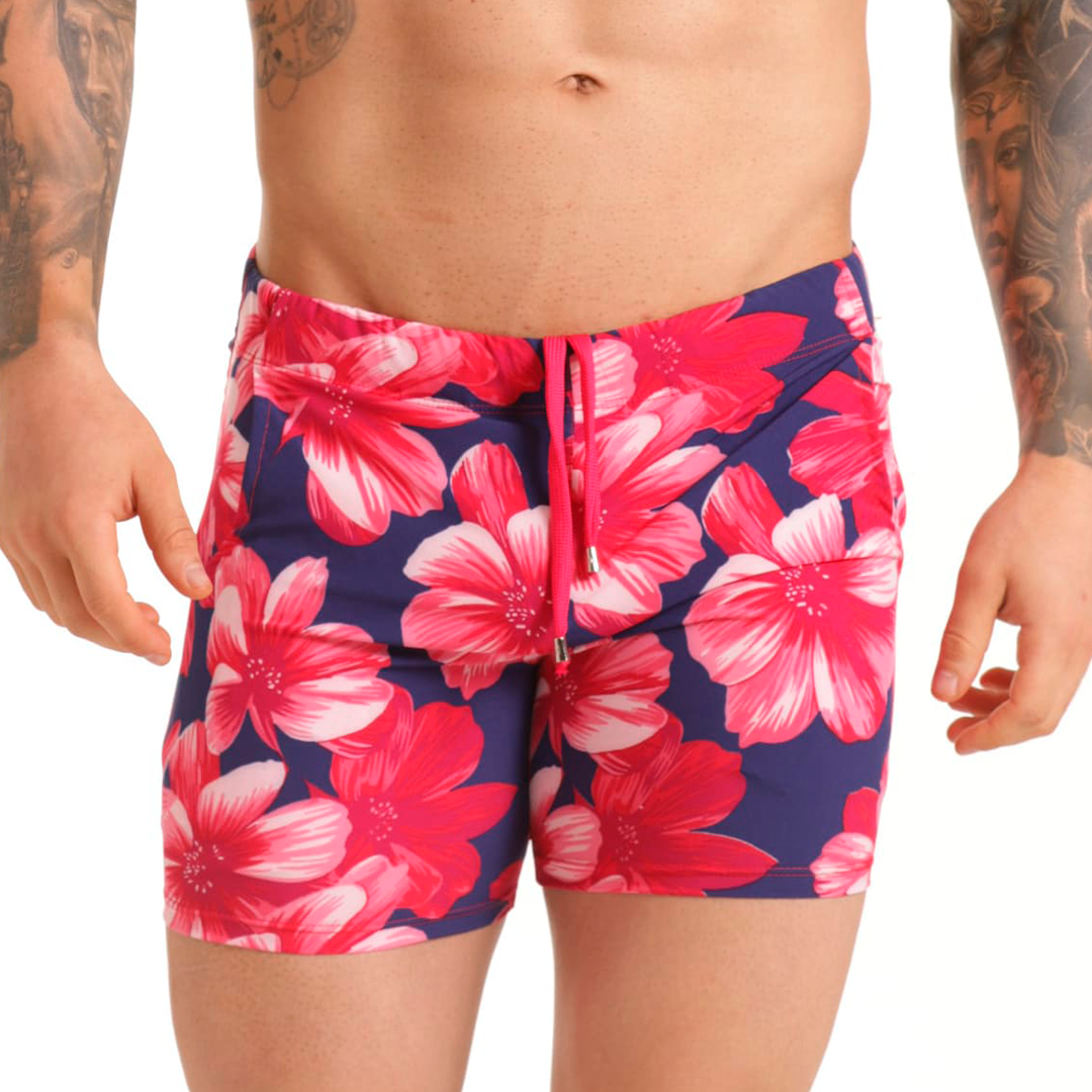 Gigo Flowers Fucshia Beachwear - DealByEthan.gay loves Gigo Underwear