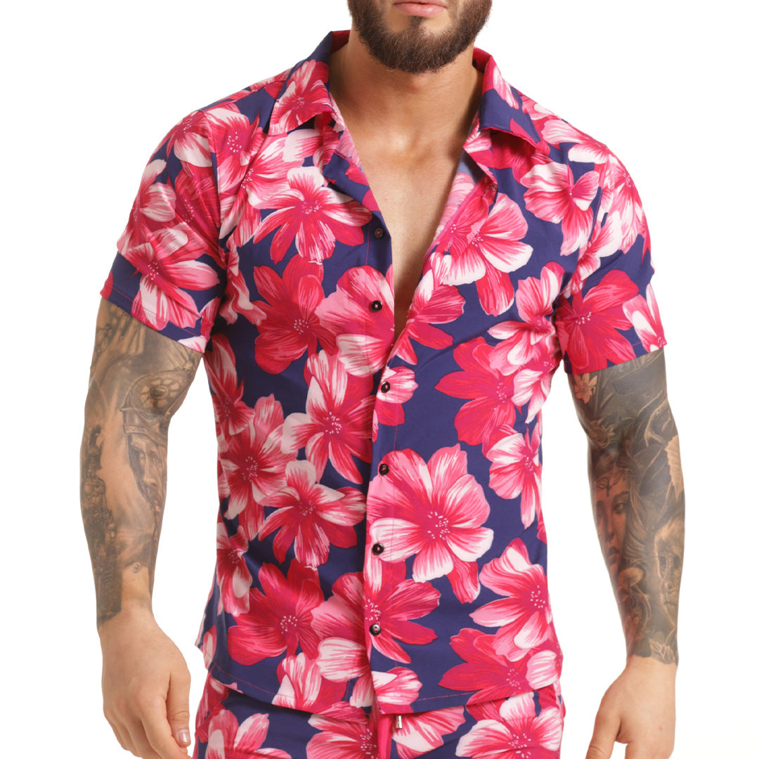 Gigo Flowers Fucshia Shirt - DealByEthan.gay loves Gigo Underwear