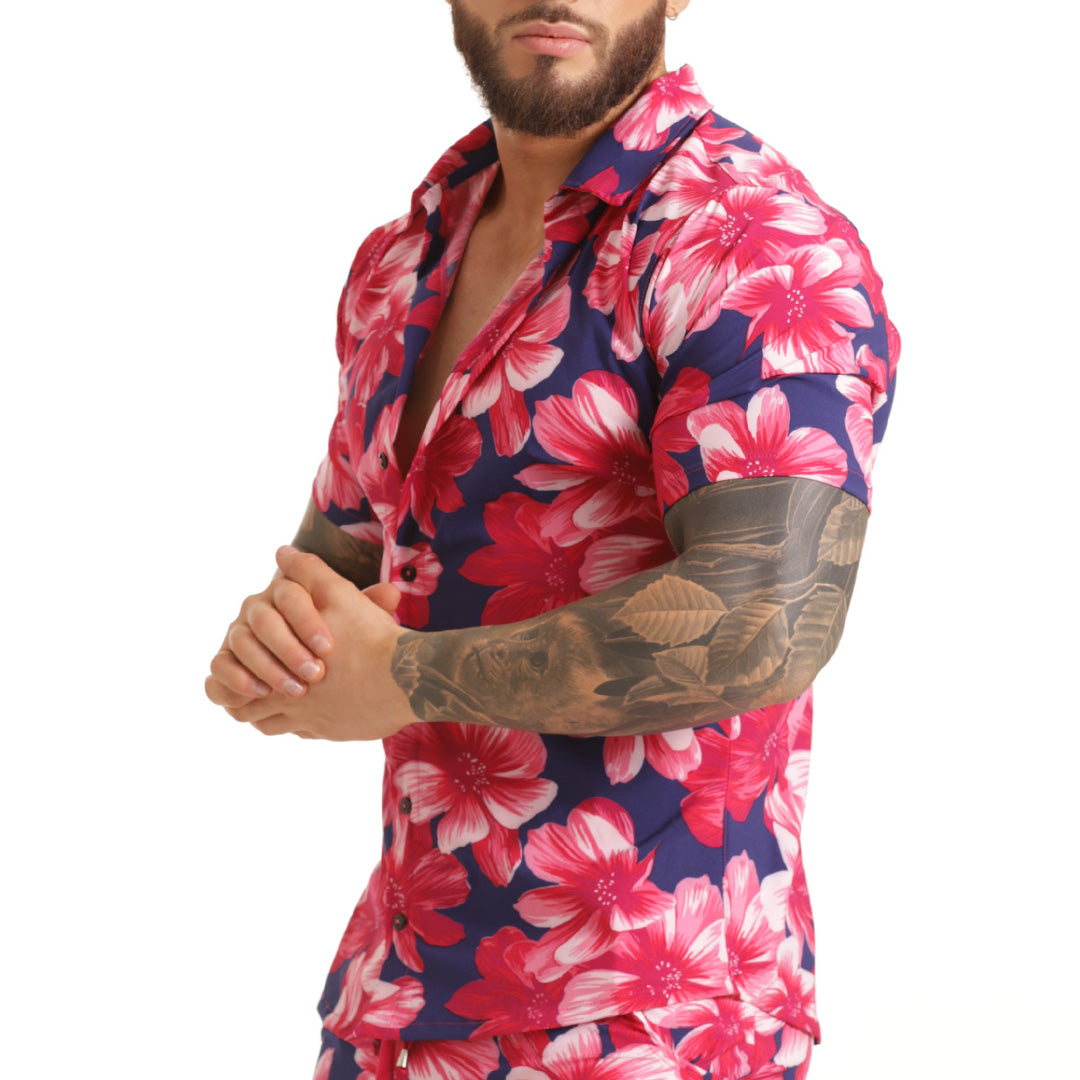 Gigo Flowers Fucshia Shirt - DealByEthan.gay loves Gigo Underwear