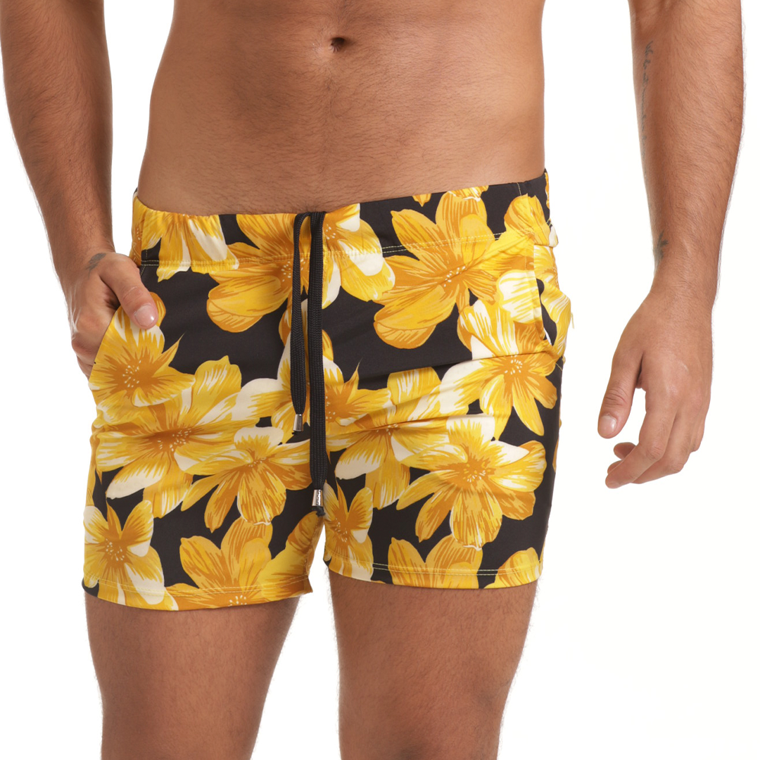 Gigo Flowers Yellow Beachwear - DealByEthan.gay loves Gigo Underwear